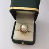 Anillo de Dedo Índice Abierto Incrustado a Mano Transfronterizo Anillo Perlas de Bollo al Vapor Barrocas Naturales Sapo Dorado