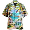 Nueva Camisa 3D para Hombre Transfronteriza Serie Estación Independiente Impresión Digital 3D Camisa Hawaiana Fabricante de Origen
