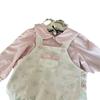 Gran Venta No Reembolsable y No Intercambiable [Pide con Racionalidad] Falda con Tirantes Floral para Niña de Primavera y Otoño + Camisa con Cuello de Muñeca