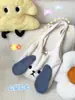 Bolsa de pelúcia fofa com orelhas longas para cachorro, bolsa de outono e inverno, nova bolsa de lã de cordeiro, bolsa de pano de grande capacidade, bolsa de classe para estudantes