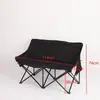 Silla Luna Doble de Exterior Tela Oxford Acero al Carbono Silla Plegable de Jardín Ultraligera Respaldo Negra Silla de Patio Silla de Playa