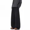 Calça de Moletom Masculina Nova para Outono e Inverno, Veludo Espesso, Esportiva Casual, Caimento Reto Liso, Cor Sólida, Tamanho Grande, Perna Larga