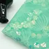Tecido Bordado com Lantejoulas em Renda com Padrão de Flor de Cinco Pétalas, Multicolorido, Acessórios Decorativos para Saias, Bolsas e Cabedais de Sapatos