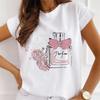 2023 Nueva Llegada Patrón Estampado Torre de París Casual para Mujer Camiseta Distintiva de Cuello Redondo Cuello redondo