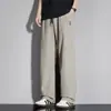 Pantalones de Seda Helada Elásticos de Secado Rápido Nuevos de Verano para Hombre, Pantalones Casuales Jogger Holgados, Caída Estilo Hong Kong, Pantalones Largos Oversize de Talla Grande