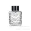 Botella de Aromaterapia de Vidrio Repujado con Varilla Volátil 50ml Botella de Aromaterapia Cubo de Agua Botella de Aromaterapia Desnuda Botella Desnuda
