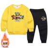 Traje de suéter de terciopelo para niños y niñas, otoño e invierno 2023, nuevo abrigo cálido cómodo para niños, pantalones deportivos, conjunto de dos piezas