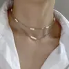 Moda de Comércio Exterior Europeu e Americano Colar Cruzado Pingente de Cruz Pequeno Elegante Corrente para Clavícula Joia com Atmosfera para Meninas Colar