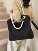 Bolso acolchado de algodón para mujer 2026 Nuevo Bolso de hombro de lona acolchada de gran capacidad Bolso tote simple casual para el día a día