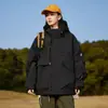2025 Nuevo Traje de Montañismo con Capucha Color Sólido para Parejas Impermeable Multifuncional Chaqueta Chaqueta Ropa de Carrera para Hombres Individual para Hombres