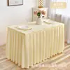 Falda de Mesa de Velcro Evento de Boda Hotel Oficina Mesa de Conferencias Mantel Rectangular Exposición Rectangular Mesa de Registro Falda