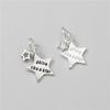 Colgante de estrella de cinco puntas tailandesa de plata esterlina s925, colgante de estrella con letras DIY, collar tejido con cuentas, accesorios para pulseras