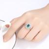 PAG & MAG Anillo de Luz Esmeralda Lujo Plata S925 Micro-incrustado Zircón Color Tesoro Anillo Europa y América Fábrica de Joyería Avanzada