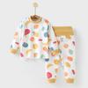 Roupas de outono para bebês, terno de cintura alta, proteção da barriga, meninos e meninas, pijamas de manga comprida, calças compridas, algodão, terno infantil