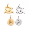 Colgante pequeño de acero inoxidable europeo y americano hueco letra inglesa I LOVE MOM redondo letra LOVE hueca accesorios de pata de perro