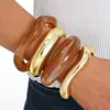 Accesorio transfronterizo de gran venta, producto nuevo: brazalete abierto de forma de ola irregular para mujer, conjunto de tres piezas personalizado y de moda de joyería para mujer