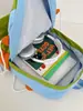 Mochila Feminina Estudante Universitária Bonita Cor Contrastante 2025 Nova Estudante do Ensino Fundamental II e Ensino Médio Mochila de Viagem de Grande Capacidade