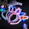 14 Luzes Orelhas de Coelho Longas de Pelúcia Luminosas Headband Alta Luminosidade Headband Luminoso Estendido Brinquedo Promoção de Barraca de Rua Presente Atacado