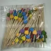 Palito de fruta descartável palito de fruta palito de hambúrguer palito de sanduíche hambúrguer palito de maçã do amor arte decorativa de coquetel palito de bambu