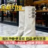 Botas Slouch de Salto Anabela Bico Fino, Botas de Equitação Altas até o Joelho para Mulheres Baixas com Aumento Interno de Altura