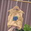 Chaleco de Algodón Puro para Niños y Niñas, Nuevo Camiseta sin Mangas de Verano Tie-Dye Versátil Elegante con Estampado de Dibujos Animados