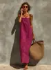 Vestido de Verano Bohemian Resort 2026 para Sitio Independiente de Amazon Transfronterizo con Correa Ajustable al Hombro y Escote Cuadrado