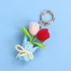 Ramo de Flores de Hilo DIY Colgante Crochet Ramo al por Mayor Tulipán Llavero de Coche Bolsa Colgante Pequeño Juguete