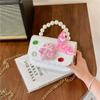 Bolsa Infantil de Celebridad de Internet Nueva de Verano Moda Bolso de Mano con Perlas Bolso Cruzado Hecho a Mano con Cuentas para Niñas Billetera