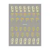 Redanco Nuevo Avión 3D Popular Pegatinas para Uñas Amarillo y Blanco Alas de Mariposa Doradas Rotas Pegatinas para Uñas Dh-905