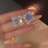 Pendientes de plata con circonitas y diamantes de imitación, de lujo, de alta gama, con personalidad de viajero frecuente, combinables con todo, al por mayor para mujer.