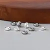 Cuentas Espaciadoras Mini Martilladas de 3.7mm Plata de Ley S925 Superficie Martillada Texturizada Cuenta Espaciadora de Plata Joyería DIY Pulsera