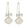 Pendientes de metal con forma de concha estilo coreano, joyería geométrica simple, pendientes para chica fresca S925, pendientes de temperamento de nicho, en stock