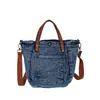 Bolsa Bucket Jeans Texturizado Desgastado Estilo Coreano Primavera e Verão 2026 Nova Versátil Casual Pequena de Ombro Transversal