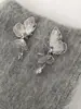 Pendientes de Borla Larga de Mariposa Semi-Inteligente Tridimensional Estilo Retro Francés Súper Hada Huecos Elegantes Pendientes de Lujo Ligero Pendientes Pendientes Pendientes