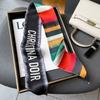 Nuevo patrón geométrico sarga bufanda de moda primavera y otoño estilo occidental diadema decorativa cinta de doble propósito biselada decoración