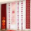Tira Larga de Boda con Palabras Felices, Juego de Decoración para Habitación de Boda, Casa Nueva de Boda, Dormitorio, Cortinas para Sala de Estar, Colgante de Mariposa Estéreo