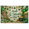 2027 Calle Nueva. Telón de Fondo Temático de Suerte del Día de San Patricio Arcoíris Trébol de Cuatro Hojas Telón de Fondo para Fotografía de Fiesta