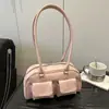 Bolso de Mano Retro para Viajes Diarios Doble Bolsillo Bolso 2026 Nuevo Pequeño de Nicho Chic Moda Bolso de Hombro Único para Mujer
