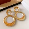 Pendientes de Botón Geométricos de Metal Exagerados Europeos y Americanos Pendientes de Temperamento Sencillos y de Moda Accesorios Individuales para Pendientes de Mujer Lujo Ligero Sensación de Alta Gama Transfronterizos