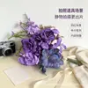 Itens decorativos transfronteiriços, móveis macios para a sala de estar, decoração estilo Monet, arranjos florais roxos para casa, flores artificiais, adereços de casamento, buquês com toque de luxo