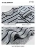 Camiseta base listrada color block outono e inverno cuidadosamente selecionada para mulheres, estilo coreano, solta e casual, gola redonda, manga longa, top estiloso