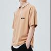 Camisa de Casal 2024 Letra Simples Etiqueta Pequena Camiseta de Manga Curta Verão Masculino Tendência Marca Solta Casual Gola Redonda Camiseta de Cinco Pontos