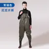 Pantalones de vadeo de nailon personalizados, pantalones de lluvia para embalse, ropa impermeable, pantalones de vadeo de una pieza de media longitud para pescar en el mar
