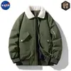 Marca Nasa Invierno Espesorido Cachemir Solapa Algodón Abrigo Hombre Talla Grande Marca de Moda Chaqueta Cálida Abrigo de Algodón
