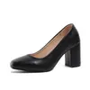 Nuevos Zapatos de Moda Casual con Tacón Grueso de Charol de Talla Grande, Punta Cuadrada de Corte Bajo, Zapatos Individuales para Mujer, Versátiles, de Tacón Alto, de Comercio Exterior, Punta Cuadrada