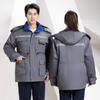 Chamarra de Algodón para Protección Laboral para Hombre, Abrigo de Ropa de Trabajo con Bordado Impreso, Resistente al Frío y Cálido, Mecánico de Fábrica, Franja Reflectante, Ropa de Trabajo Personalizada, Ropa de Invierno