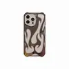 Adecuado para Funda de Teléfono iphone16promax Patrón de Llama Hueca Mate Manzana 15 Personalidad Resistente a Caídas Funda Protectora 14