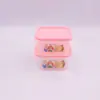 Dos cajas de almacenamiento de dibujos animados para snacks de bebé, caja sellada, lonchera pequeña para picnic al aire libre, caja pequeña, primera generación de pelo