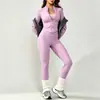Conjunto de yoga de tacto nude para mujer, primavera/verano de alta gama profesional ajustado de cintura alta que levanta los glúteos elástico de secado rápido ropa deportiva para fitness