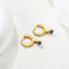 Brincos Transfronteiriços Novo Estilo com Diamantes Design Ins Estilo Cool Brincos Geométricos Criativos Aço Inoxidável Banhado a Ouro 18K